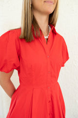 Aureum Bubble Hem Mini Dress in Poppy