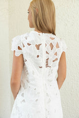 Lucy Paris Greta Eyelet Mini Dress in White