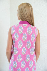 The Olivia Pink Block Print Mini Dress