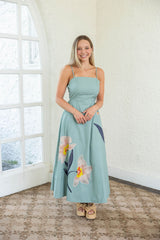 Cleobella Riley Ankle Dress in Moresco Blue Surf