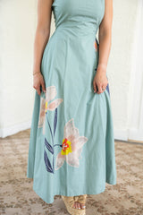Cleobella Riley Ankle Dress in Moresco Blue Surf