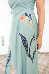 Cleobella Riley Ankle Dress in Moresco Blue Surf