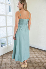 Cleobella Riley Ankle Dress in Moresco Blue Surf