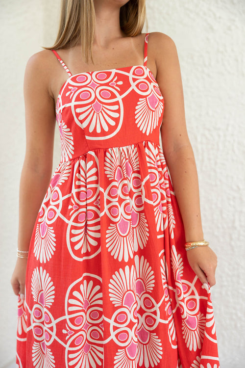 Meet Me in Santorini Festival Medallion Maxi Dress