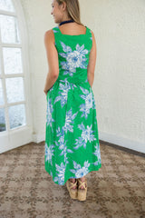 Entro Green and Blue Eyelet Floral Skirt