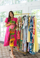 Emily McCarthy Hampton Dress in Papaya Vine
