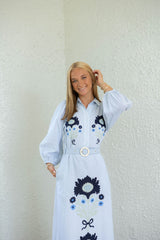 Garland Lyla Dress in Navy Henrietta