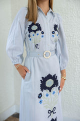 Garland Lyla Dress in Navy Henrietta