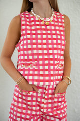 Entro Pink Gingham Shorts
