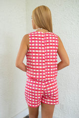 Entro Pink Gingham Top