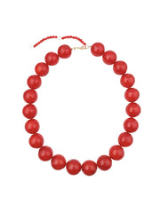 Kameron Chunky Beaded Necklace - Red