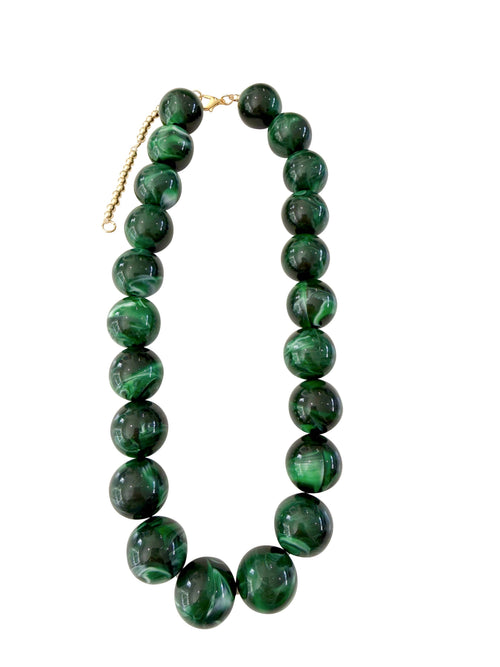 Carter Chunky Beaded Necklace - Emerald