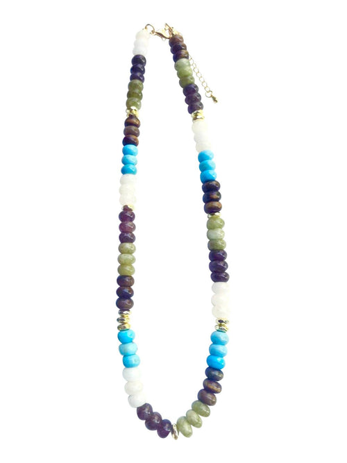 Kerry Turquoise Brown Beaded Necklace
