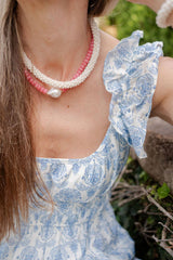 Susie- Quartz Beaded Necklace with freshwater Pearl - WS