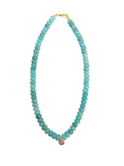 Dori CZ Teardrop Beaded Necklace- Turquoise