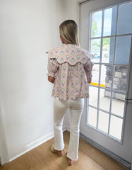 Karlie French Floral Novelty Collar Top