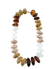Delray Chunky Beaded Necklace-Tan Tort
