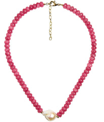 Susie- Quartz Beaded Necklace with freshwater Pearl - WS