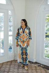 Jade Melody Tam Azure Medallion Trimmed Maxi Dress
