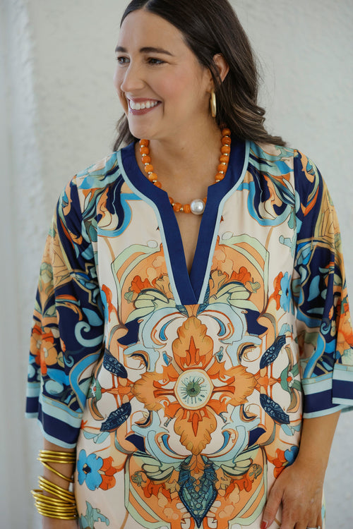 Jade Melody Tam Azure Medallion Trimmed Maxi Dress