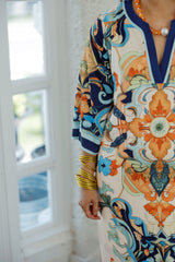 Jade Melody Tam Azure Medallion Trimmed Maxi Dress