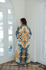 Jade Melody Tam Azure Medallion Trimmed Maxi Dress