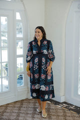 Cleobella Donatella Midi Dress in Juliet Ebony