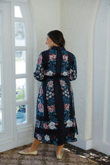 Cleobella Donatella Midi Dress in Juliet Ebony