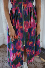 Entro Abstract Zip Up Midi Dress