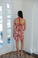 The Andrea Paisley Print Halter Top Mini Dress