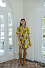 Joy*Joy Saffron Scroll Swing Dress