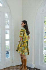 Joy*Joy Saffron Scroll Swing Dress