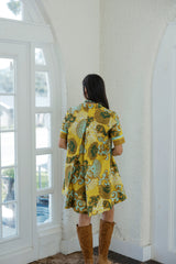 Joy*Joy Saffron Scroll Swing Dress
