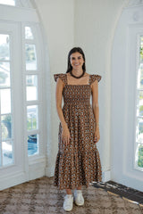 Karlie Floral Poplin Smock Tiered Dress