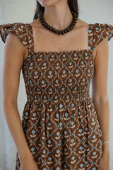 Karlie Floral Poplin Smock Tiered Dress