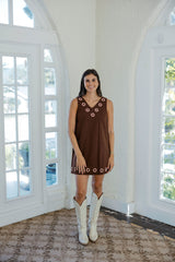 The Erica Brown Shift Mini Dress
