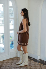 The Erica Brown Shift Mini Dress