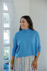 Kerisma Knits Aja Ortho Solid Sweater in Light Blue