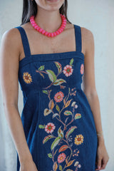 Elizabeth James Annalisa Dress in Denim Floral