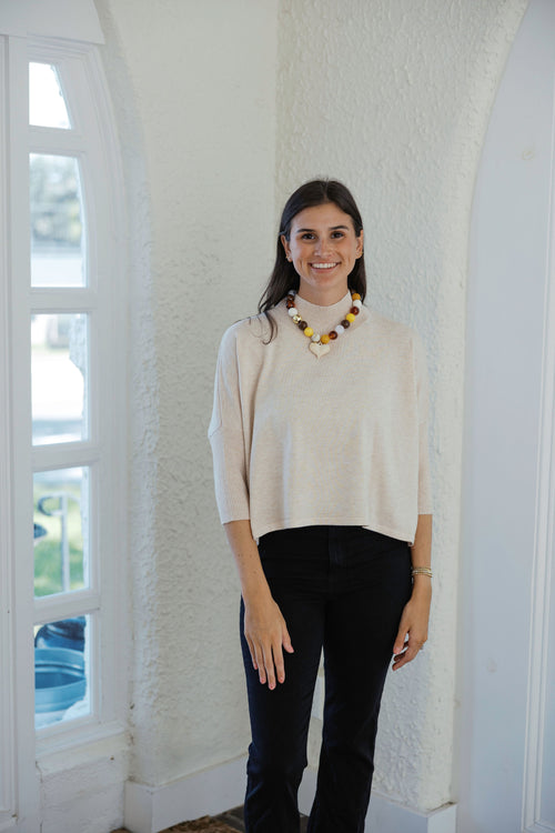 Kerisma Knits Aja Ortho Solid Sweater in Ecru