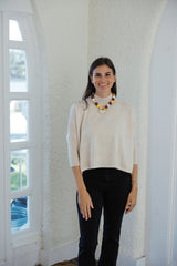 Kerisma Knits Aja Ortho Solid Sweater in Ecru