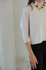 Kerisma Knits Aja Ortho Solid Sweater in Ecru