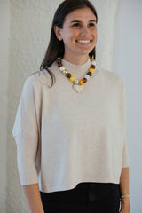 Kerisma Knits Aja Ortho Solid Sweater in Ecru