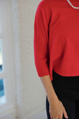 Kerisma Knits Aja Ortho Solid Sweater in Scarlet