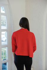 Kerisma Knits Aja Ortho Solid Sweater in Scarlet