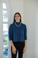 Kerisma Knits Heathered Teal Ortho Solid Sweater