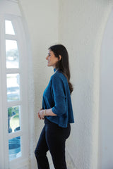 Kerisma Knits Heathered Teal Ortho Solid Sweater