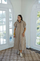 Karlie Brown Stripe Poplin Shirt Dress