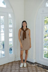 Entro Mocha Muse Tie Mini Dress