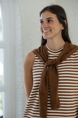 Entro Mocha Muse Tie Mini Dress